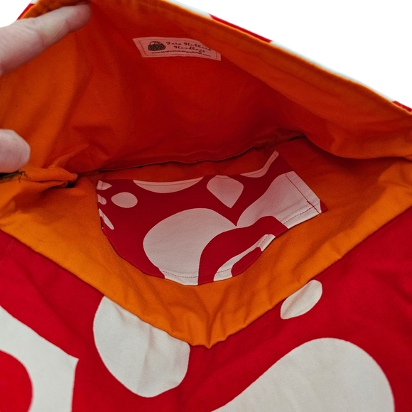 Tara Hubbard Floral Fabric Upholstery Messenger Bag Red and White Patterned - Picture 7 of 8